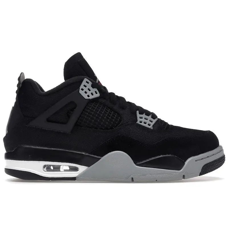 Jordan Men's 4 Retro SE Black Canvas Basketball Shoes, from StockX