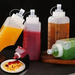 Large Capacity Condiment Squeeze Bottles for Sauces, 20 Oz Leak Proof Squirt Bottles for Oil, Syrup, Dressing, Syrup Dispenser, Containers
