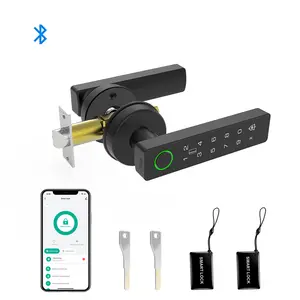 Smart Fingerprint Door Lock,Keyless Entry Handle,Biometric tech & App Control knob for Room,Garage,Office,Apartment,Local Data Storage