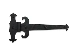 Spanish Fleur De Lis Hammered Cabinet Hinge Long Flush CH2