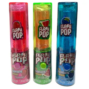 KIDSMANIA FLASH POP LOLLIPOP 1.20 OZ PACK OF 3 Candy Snack Sour Sweet Flavors