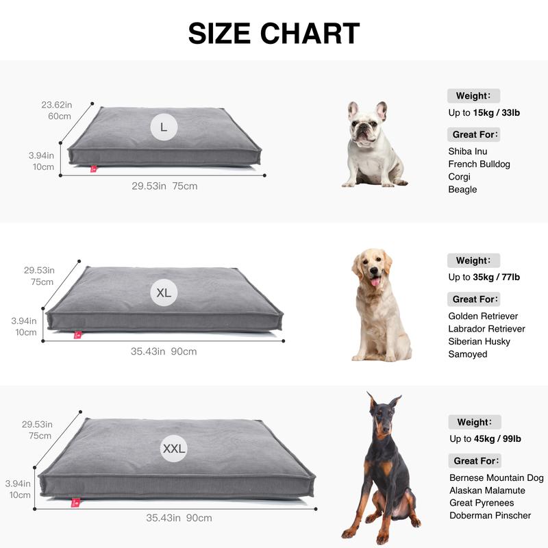 Dog Bed for Medium & Large Dogs Extra Large Removable Washable Cover All Season Comfort Cozy Pet Furniture Stylish Accessory Sturdy Construction