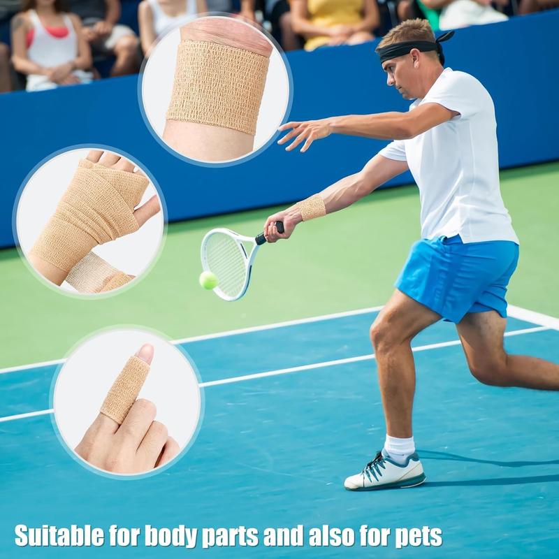 Rainbow Pack of Athletic Tape for Sports,Wrist,Ankle Self Adherent Cohesive Wrap Bandages 2 Inches X 5 Yards, First Aid Tape, Elastic Self Adhesive Tape (24PCS)