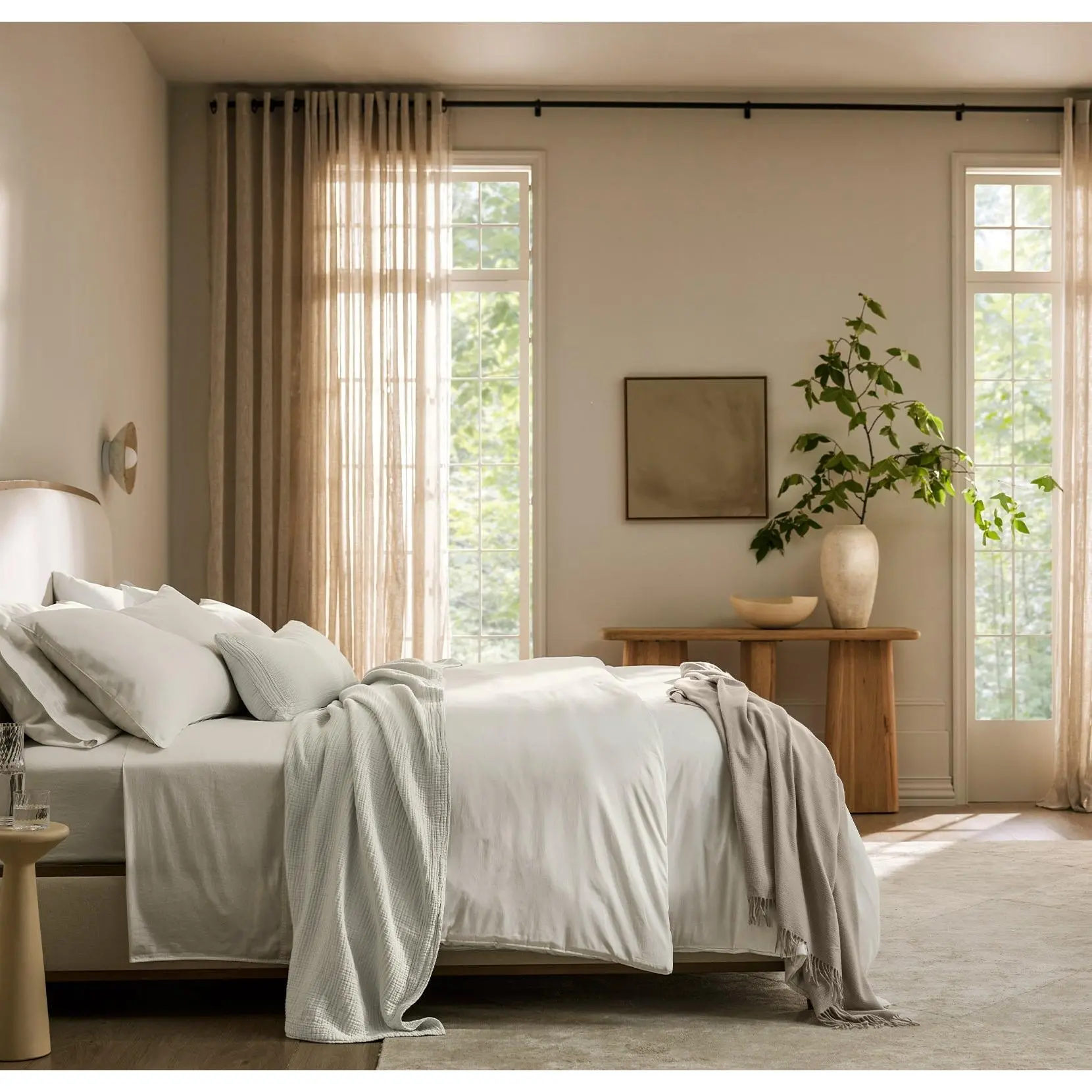 Signature Organic Cotton Comforter Set - Bedding Sets Collections, Soft Twin/Twin XL Size with Clean-Lined Finish