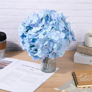 20 Pcs Blue Hydrangea Artificial Flowers with Stems – Faux Silk Hydrangea Heads for Wedding Décor, Home Decoration, Craft Projects, and Event Styling | Realistic Fake Flowers Bulk for DIY Arrangements – Perfect for Brides, Crafters, & Home Decor