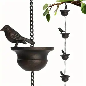 Bird-Shaped Wind Chime Hanging Chain, Iron Garden Decoration, Outdoor Patio Hanging Chain, Rain Chain Decorative Pendant