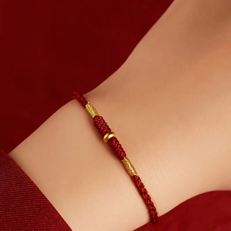 Vintage String Jewelry Bracelet, Bracelets Jewelry, Sand Gold Braided Rope, Unisex Design, Zinc Alloy, New Year Good Luck Charm, Perfect for Festivals and Celebrations