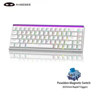 Magegee Air68 Wireless Hall Effect Gaming Keyboard, 60% RGB Magnetic Switch, Rapid Trigger, Adjustable Actuation, 8khz Polling Rate, 6000mah