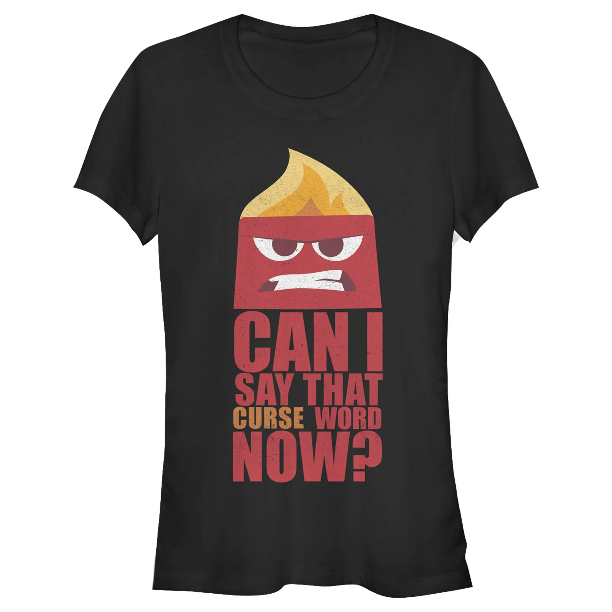 Junior's Inside Out Can I Say That Curse Word Now Distressed T-Shirt