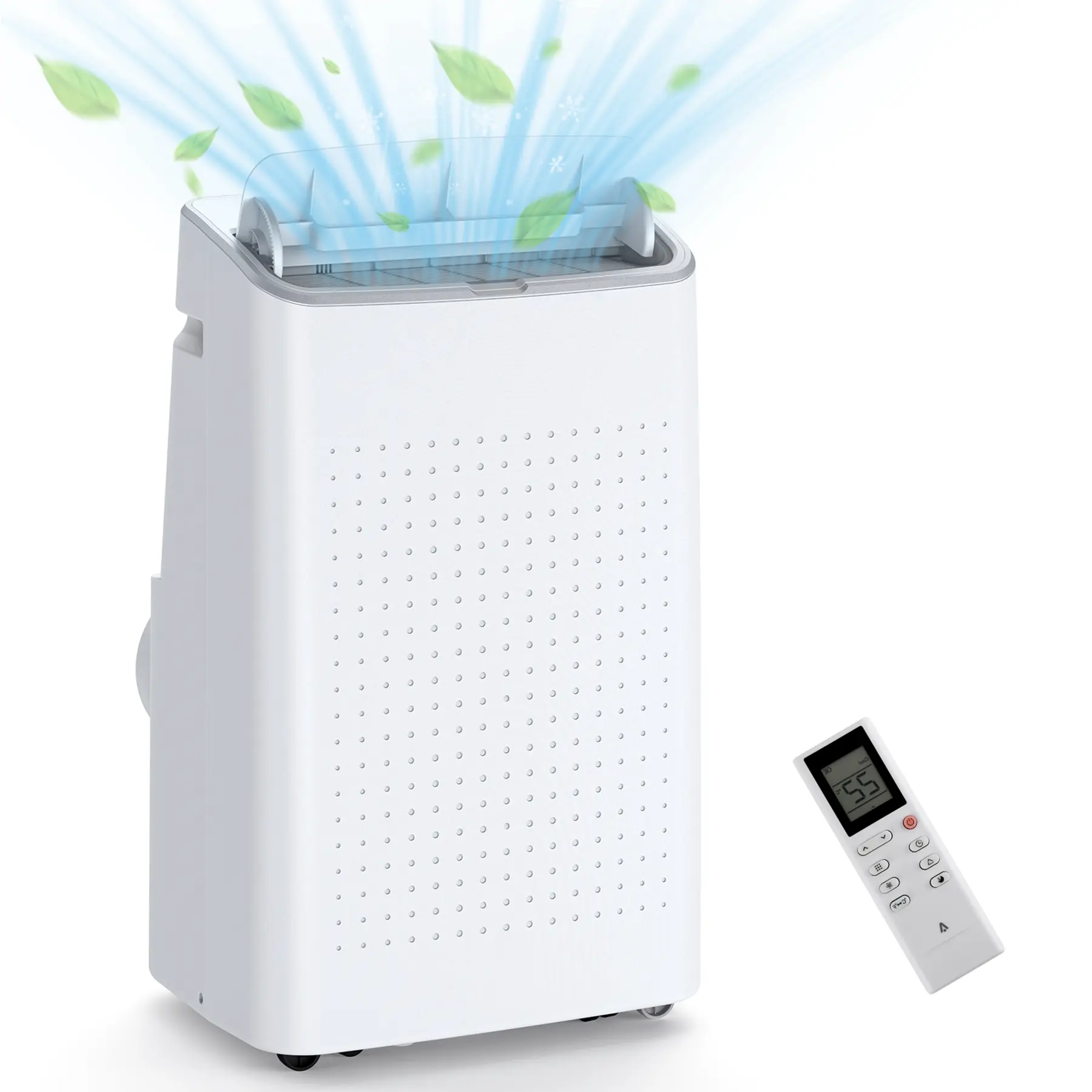 14,000BTU ASHRAE Compact Portable Air Conditioner - 3-In-1 Quiet Corded Unit with Cooling Mode, Sleep Mode, Sleep Timer, Standard Plug, Strong Airflow, Cools Rooms Up to 750 Sq.Ft, Cooling Strong Airflow