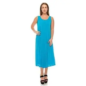 Jostar Long Tank Dress - Turquoise - Polyester/Spandex