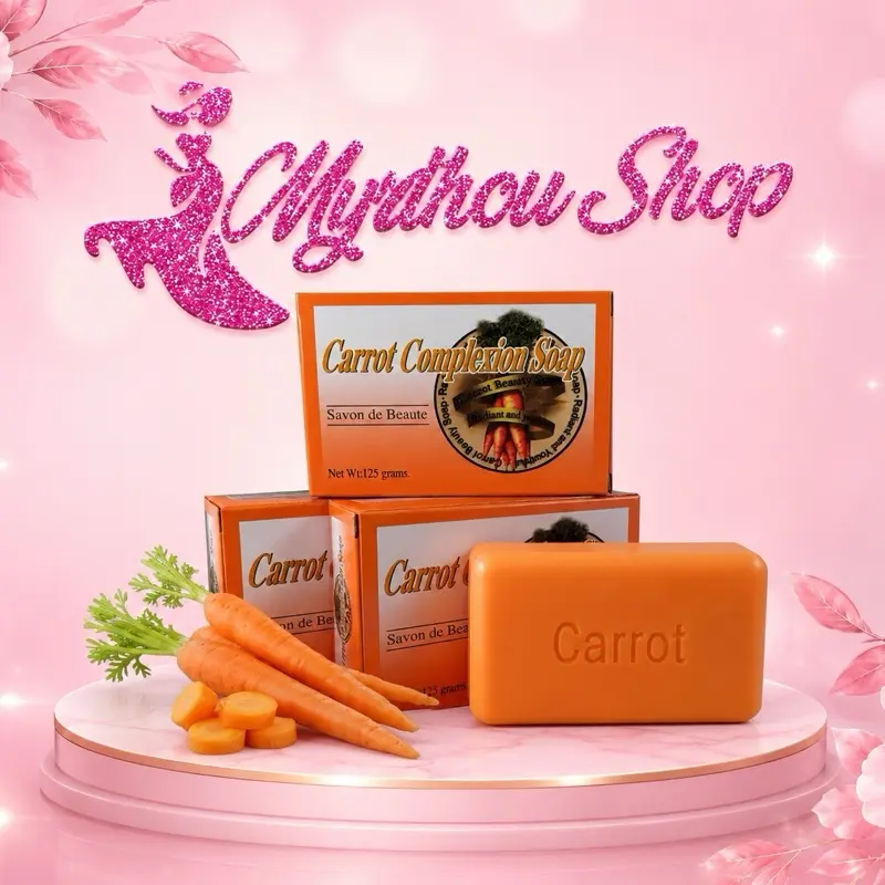 3 PCS Carrot Complexion Bar Your Secret To Bright & Smooth Skin Care 125gm.