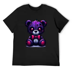 Scare Teddy Bears Print T-shirt Scary Funny Halloween Shirts Short Sleeve Graphic Tee Tops for Men