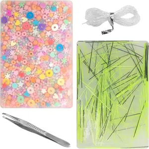 2 Pcs Picky Pads, Multicolor Picking Pad, Skin Picking Fidget Toys with Tweezer, Sensory Pick Pad, Valentine Gift for Adults with Anxiety, ADHD, Relief Stress (Rectangle)