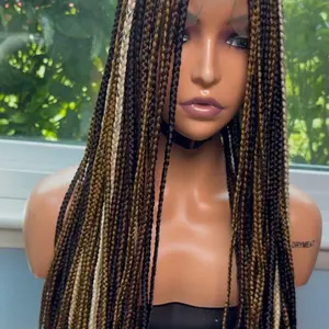 Brown multi-color braided wig full lace wig