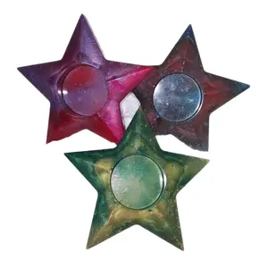Star or Moon Candle Holders - Colorful Star Shaped Design for Candle Display