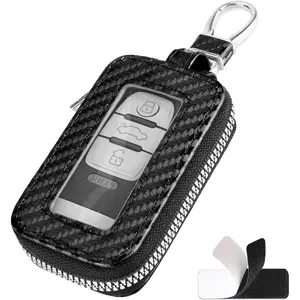 Premium Car Key Fob Case Genuine Leather Car Smart Key fob Holder Car Remote Keychain Bag Universal