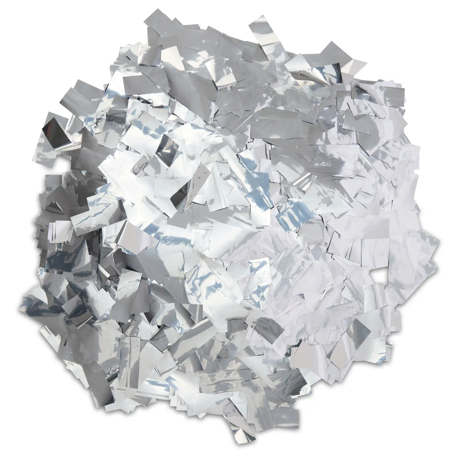 Metallic Reflective Silver Foil Rectangle Confetti - 1.96x0.8 Inch Premium Mylar-PVC Slow-Fall, 1lb Loose Pack for Weddings, Dance Floors Festive Party Supplies