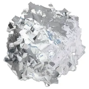 Rectangle Silver Metallic Confetti – Premium Mylar Slow-Falling 1lb Loose Pack