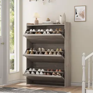 ZR-Garvee Tilt-out drawers Shoe Cabinet with 3 Flip Drawers, Space-saving,22 styles,Adjustable Shelf, Save spaceModern ,Hidden Shoe Storage Organizer for Entryway,aisle cabinet, Hallway and Living Room