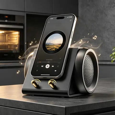 Portable Wireless Induction Speaker with HD Surround Sound ,No Bluetooth Required,Subwoofer Amplifier & Smartphone Stand for Videos, Music, and Calls，Perfect Family Gift，Father's Day Gifts