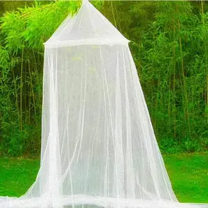 Mosquito Net Round Lace Curtain Dome Bed Canopy Netting for Single to King Size Beds,Camping (White)