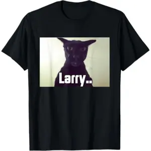 Women's Evil Larry Meme, Cursed Larry Cat Meme, Brainrot Themed Graphic T-Shirt