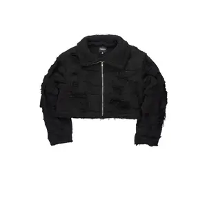 Fara Black/Black Denim Sherpa Puffer Jacket