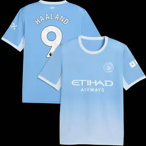 Unisex Soccer/Football Manchester City Team Erling Haaland #9 Laliga 2026/27 Home Replica jersey - Light Blue AF