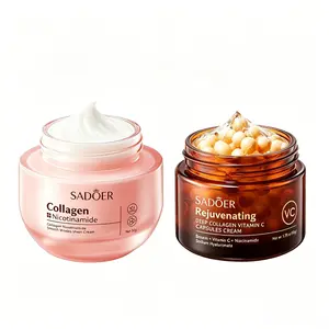 Collagen Nicotinamide & Vitamin C Capsule Cream Combo Set,Deep Moisturizing & Smoothing Skin Care Duo, Nourishing & Softening Daily Face Care Kit for All Skin Types, Gentle Hydrating Formula