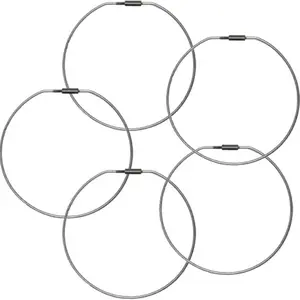 Stainless Steel Interlocking Rings, Wire Rope Keychain, Set of 1/5/10 Pieces, Durable and Versatile Utility Accessory for Outdoor Activities