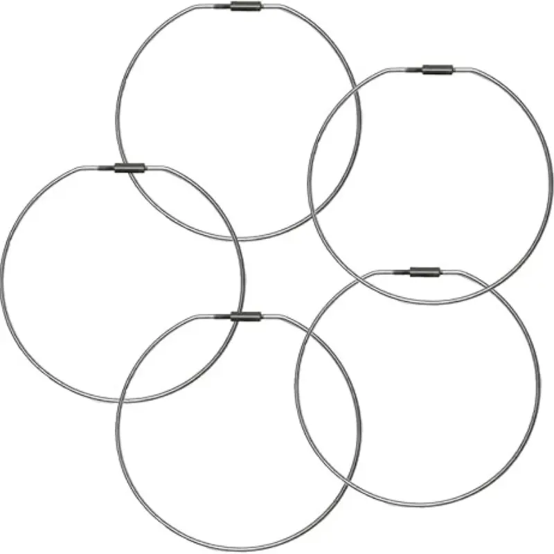 Stainless Steel Interlocking Rings, Wire Rope Keychain, Set of 1/5/10 Pieces, Durable and Versatile Utility Accessory for Outdoor Activities