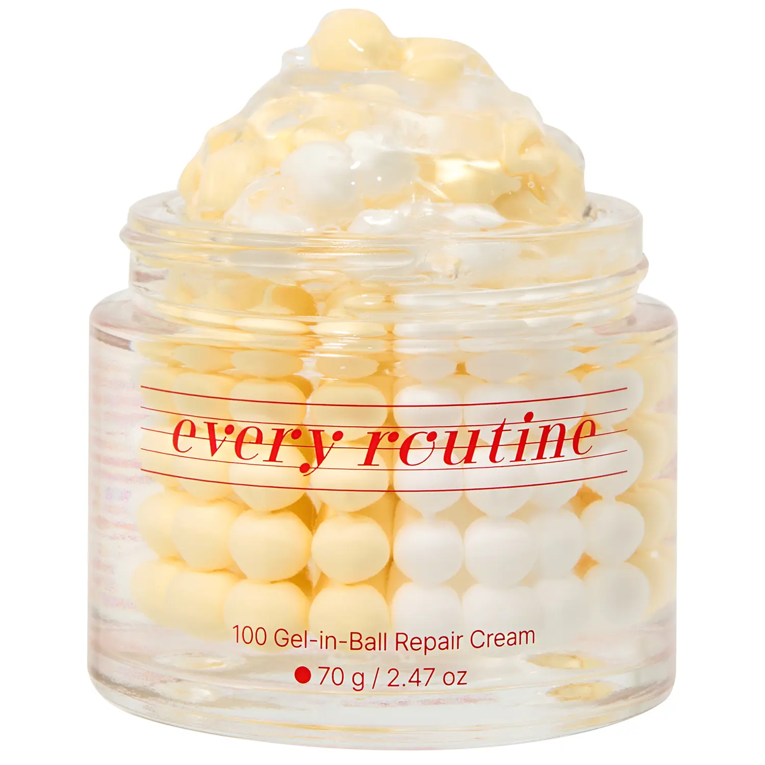 every routine 100 Gel-in-Ball Repair Cream – Hydrating Burst Gel-Ball Moisturizer for Barrier Repair, Plumping & Soothing Daily Facial Cream with Cica and Hyaluronic Complex (70 g / 2.47 oz)