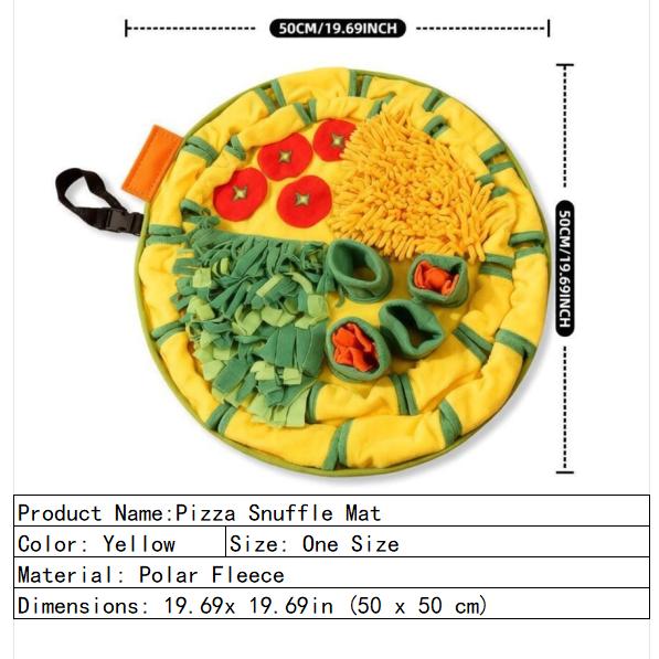 Pizza Snuffle Mat for Dogs & Cats - Intermediate Sniffing Challenge to Stop Separation Anxiety - All-Breed All-Life-Stage Interactive Pet Toy - Easter Gifts for High-Energy Pets