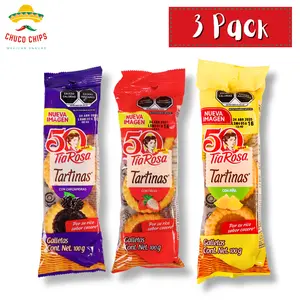 Tia Rosa Tartinas |  Pineapple, Blackberry, Strawberry, Peach | 3 Pack of Each | Authentic Mexican Pastry | Sweet Snack Biscuits Cookie | Authentic Mexican Chips & Snack by Chuco Chips