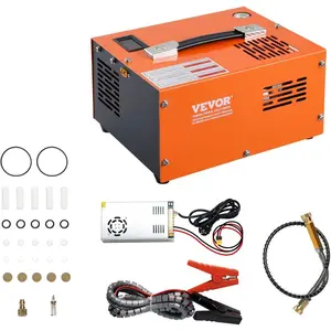 VEVOR PCP Air Compressor 12V DC, PCP Compressor 4500 Psi, Paintball 30MPa Portable PCP Air Compressor, Rifle Pump 110V AC, High Pressure Pump Scuba Tank Compressor Pump, BlackVEVOR Super Brand Day
