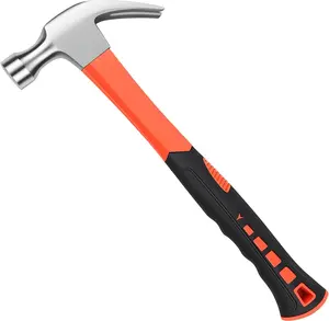 Framing Hammer Claw Camping Hammer Hammers with Smooth Face Long Handle Straight Claw Hammer 11oz for DIY Craft Industry Home Outdoor