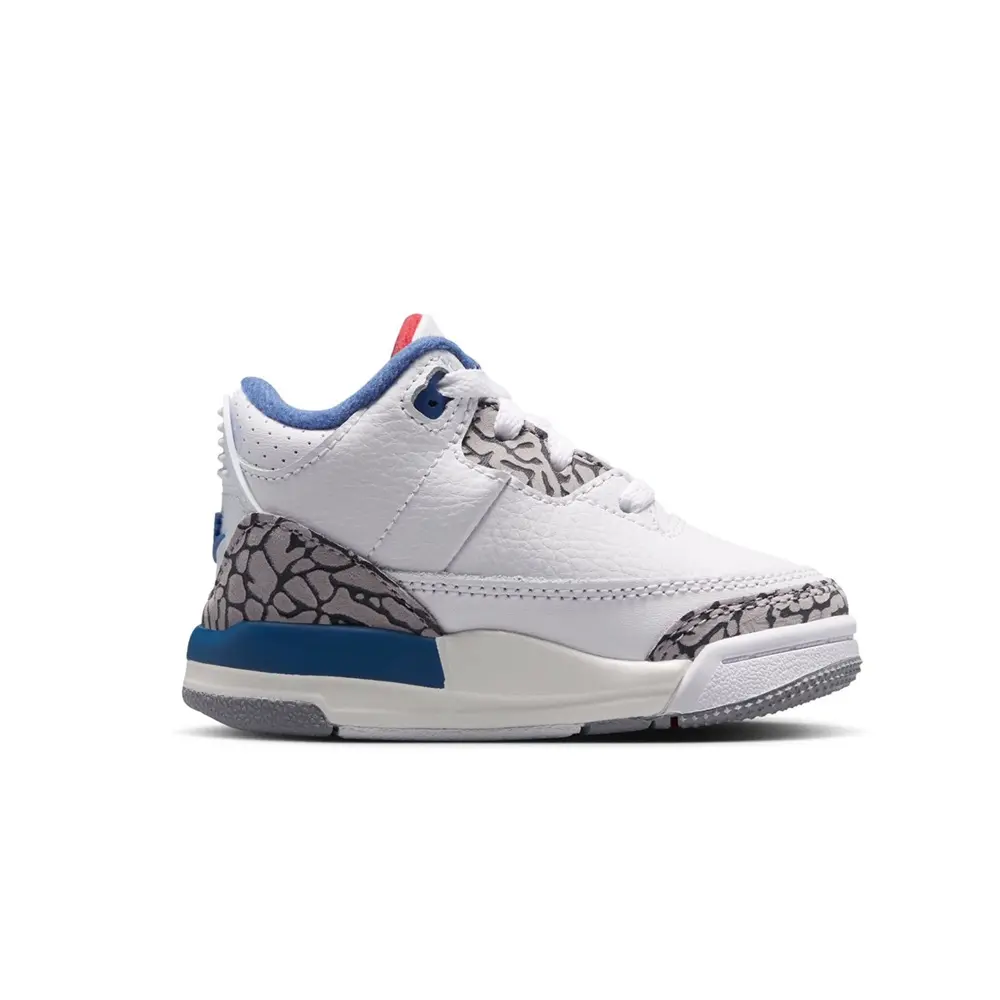 Toddler's Jordan 3 Retro "True Blue" Wht/Fire Red-True Blue (DM0968 104)