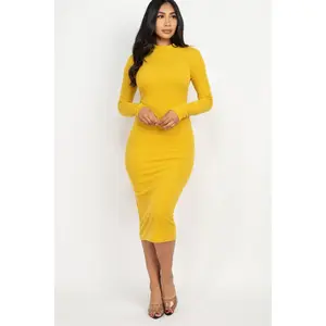 Work It Midi Dress - Mustard Yellow