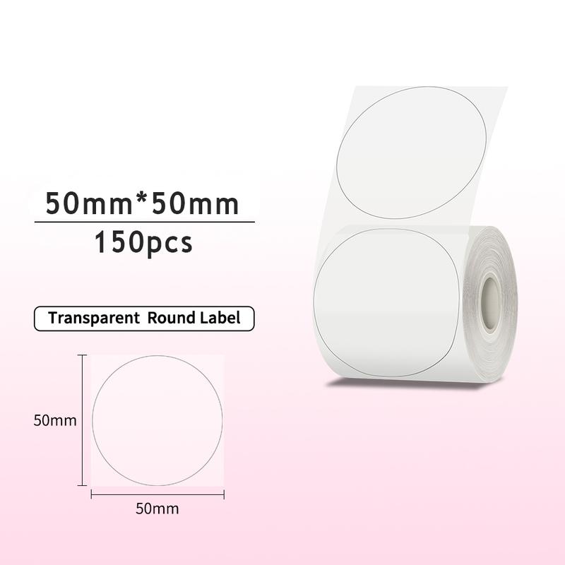 50x50mm Round Adhesive Labels, Direct Thermal Labels, 150 Roll for Phomemo M110 M200 M220 M120 M221, Durable Thermal Paper Stickers