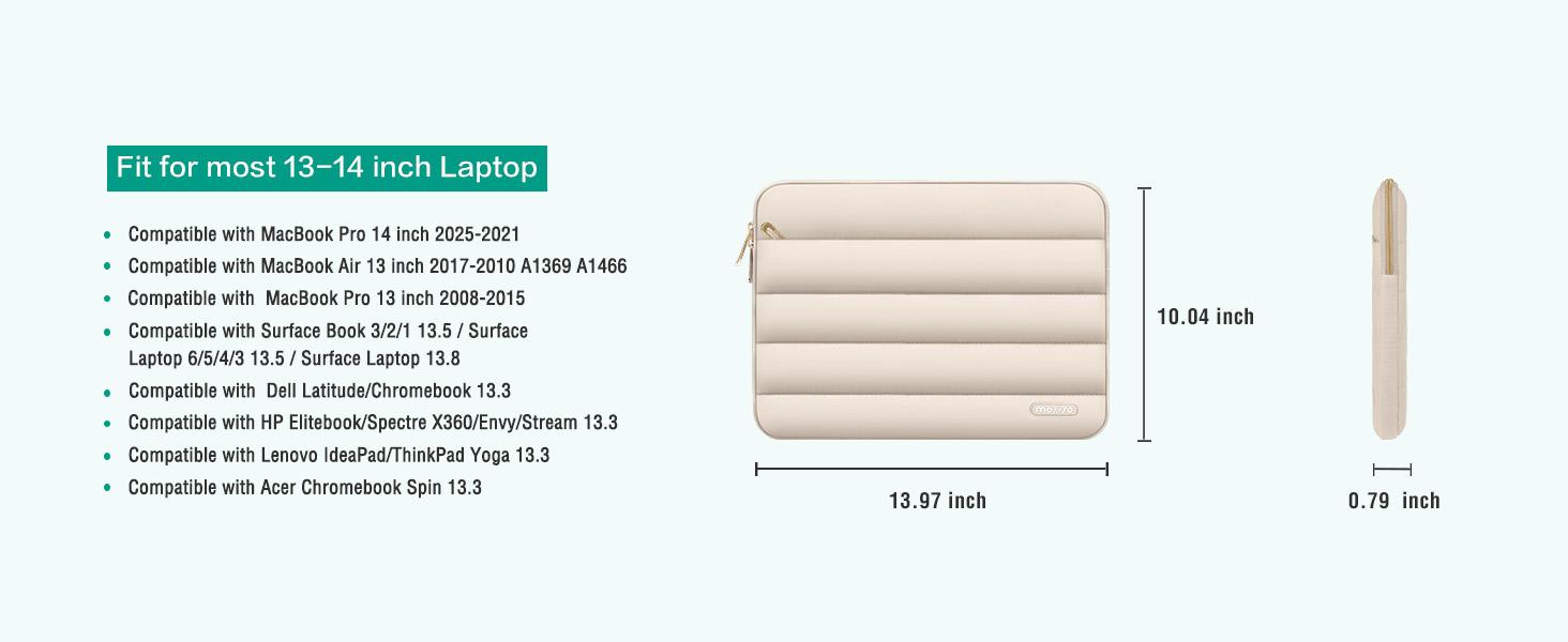 MOSISO Puffy Laptop Sleeve with Small Case, Soft Protective Bag for 13.3-17.3 inch Devices – Slim, Lightweight & Shockproof, Compatible with MacBook/HP/Dell/ASUS, Ideal for Work, Commute, Travel, School & Daily Use