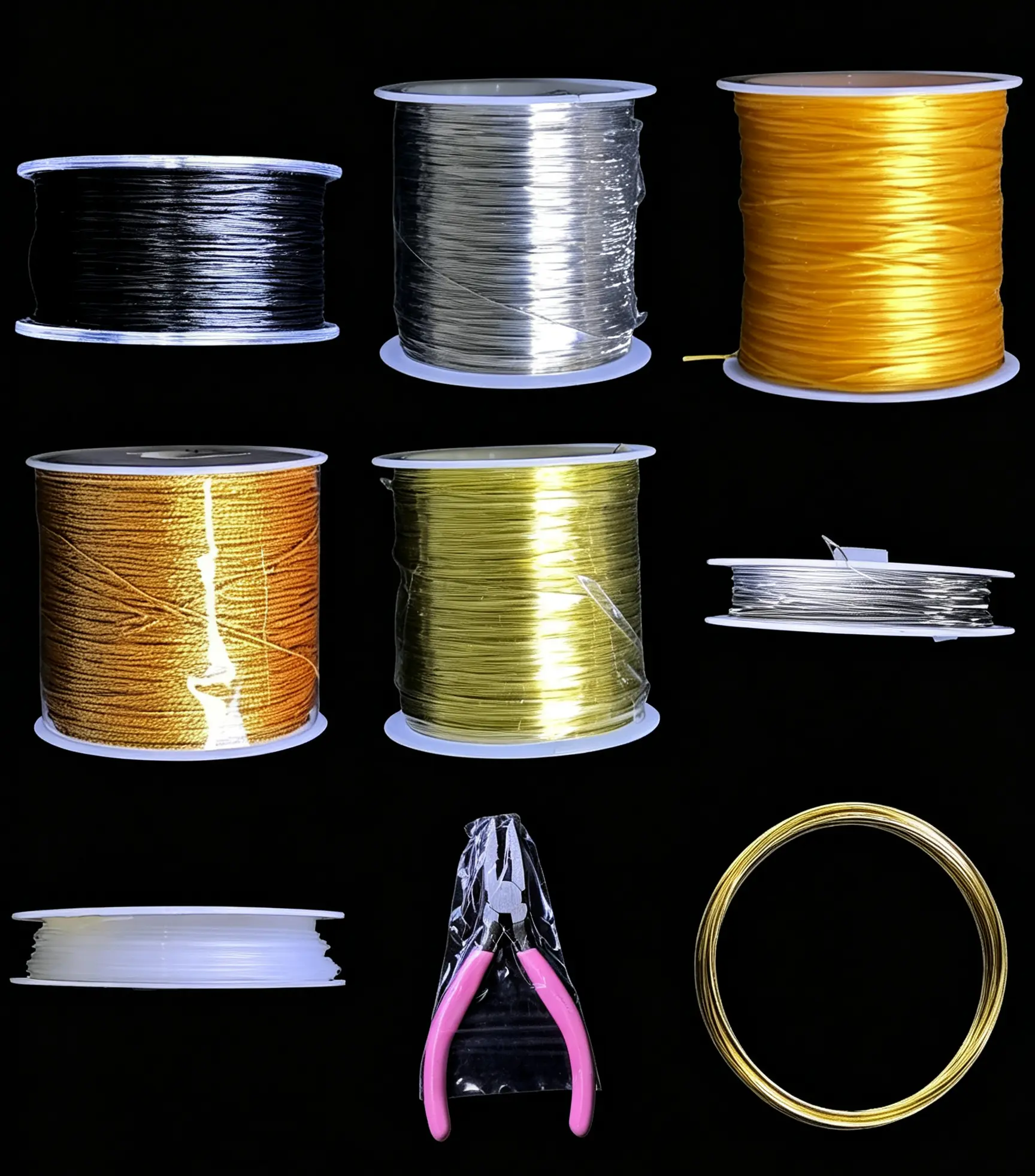 Metal Wire & Elastic Cord for DIY Phone Charms Bracelets Jewelry Making