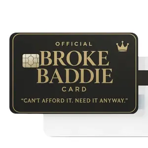 Broke Baddies Official Debit Card Cover Skin Glossy Vinyl Wrap Basic Design "Can't Afford It Need It Anyway"