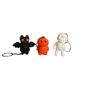 Spooky Keychain 3 Pack - Mini Skeleton, Tiny Bat & Pumpkin Friend Keychains halloween for