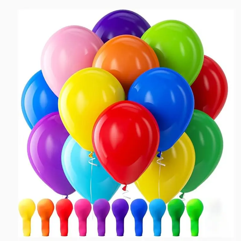Rainbow Color Balloon Decoration Set, Balloon Decorations Kit, Balloon Party Supplies, 100 Pieces, 12 Inch Round Latex Balloons, Perfect for Birthday Parties, Baby Showers, Weddings