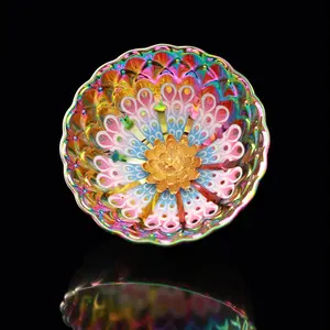 Iridescent Peacock-Lotus Jianzhan Teacup | Gilded Art Glaze Luxury Tea Vessel, Chinese Culture, High-Temperature Firing, Handcrafted Ceramic Cup, Wine Glass, Kung Fu Cup, Drinkware