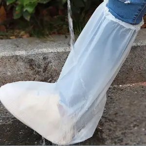 Thick Long Tube Disposable Boot Covers, Rainproof Extended Shoe Protectors, Outdoor Rafting Wear-Resistant Plastic Footwear