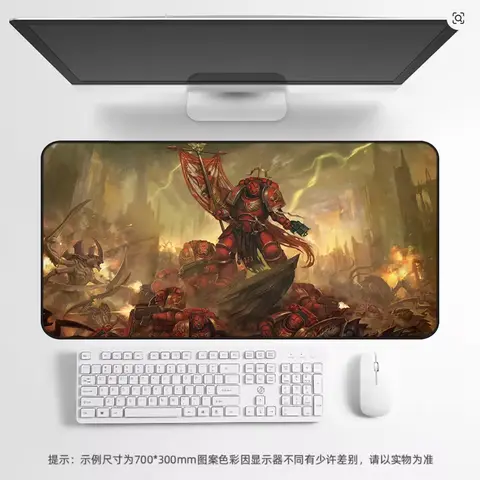 Custom Gaming Mouse Pad - Multi-Size Gothic Warhammer 40000 Mousepad with High-Detail Gothic Armor & Skull Design, Anti-Slip Base Large Desk Keyboard Mat for FPS Gamers, Compatible with Optical Mice