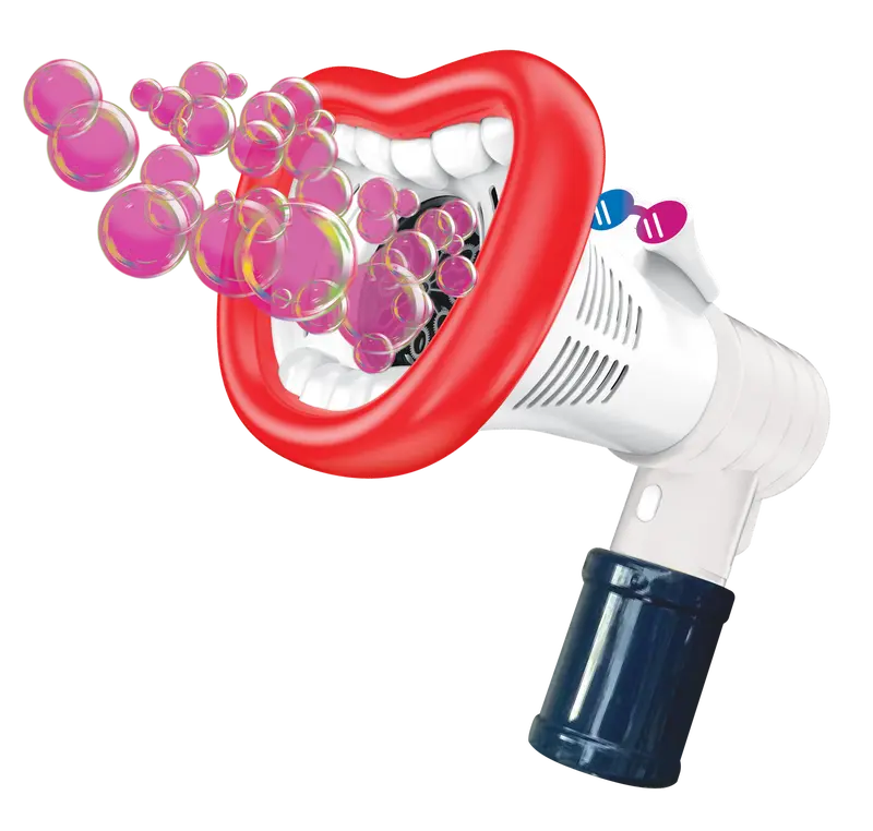PoppinColorz BlabberMouth Color Bubble Blaster for Baby Gender Reveal Pink & Blue Bubbles Leakproof Easy to Use Batteries Not Included