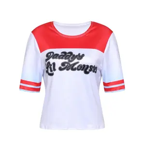 Halloween Kids Adult  Cosplay Costume Quinn Squad Harley Monster T-shirt Pants Accessories Full Set Halloween party